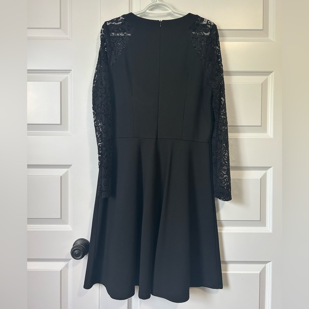 Fit & Flare Black Lace Long Sleeve Dress - Picture 2 of 5